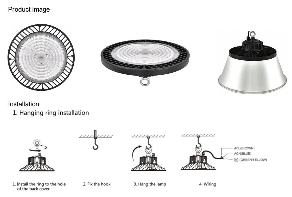 Commercial High Bay Factory Warehouse Lighting Industrial Highbay Pendant Lamp100W 150W 200W UFO Highbay LED Lamp